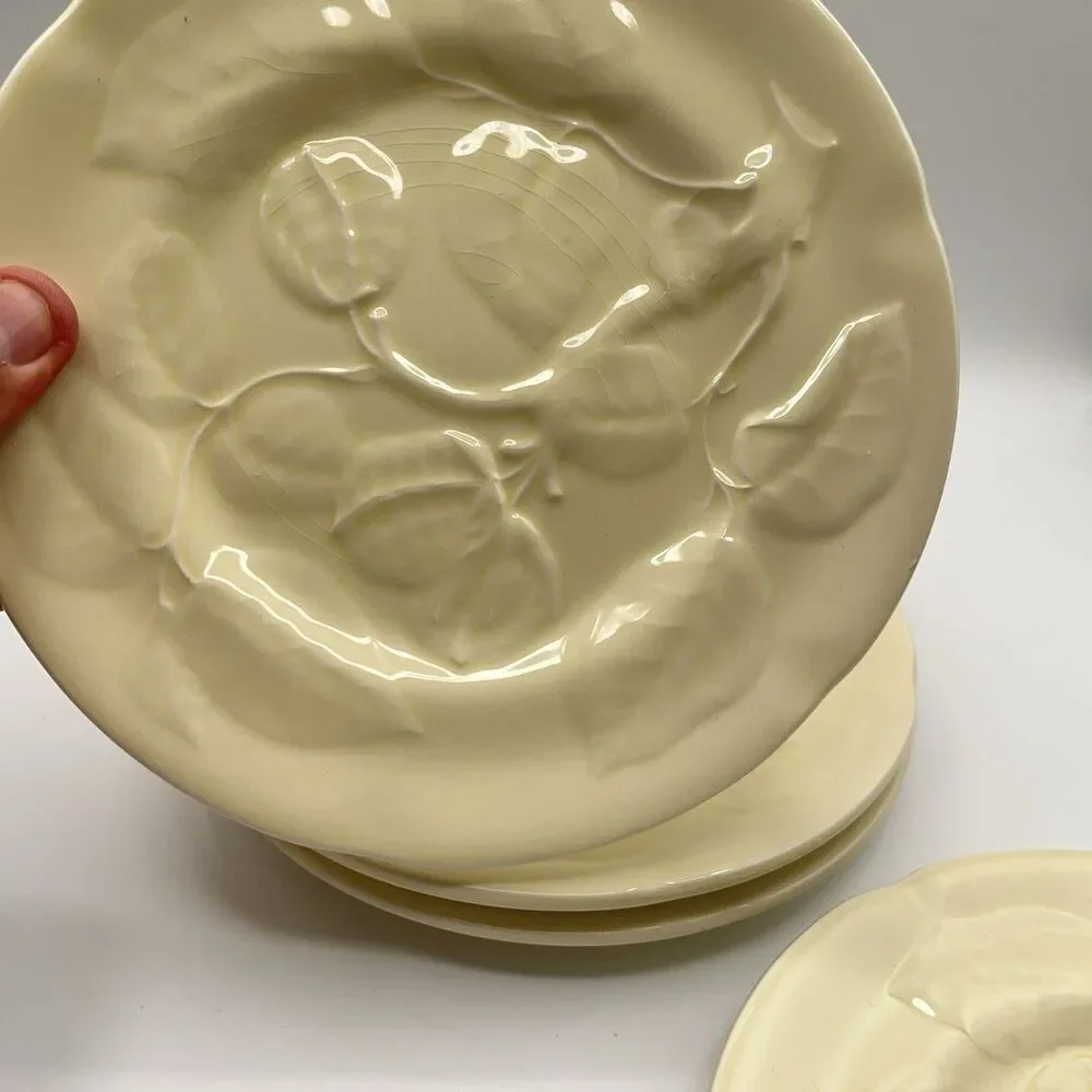 Williams Sonoma Olive Harvest Yellow Salad Plates Made In Portugal Set Of 4